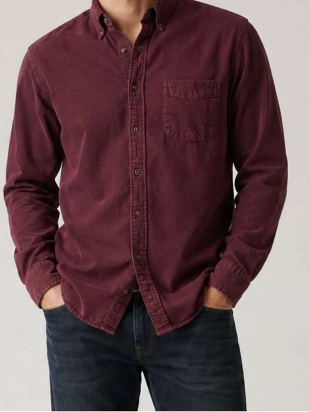 J. Crew Men's Casual Button-Down Shirt in Wine